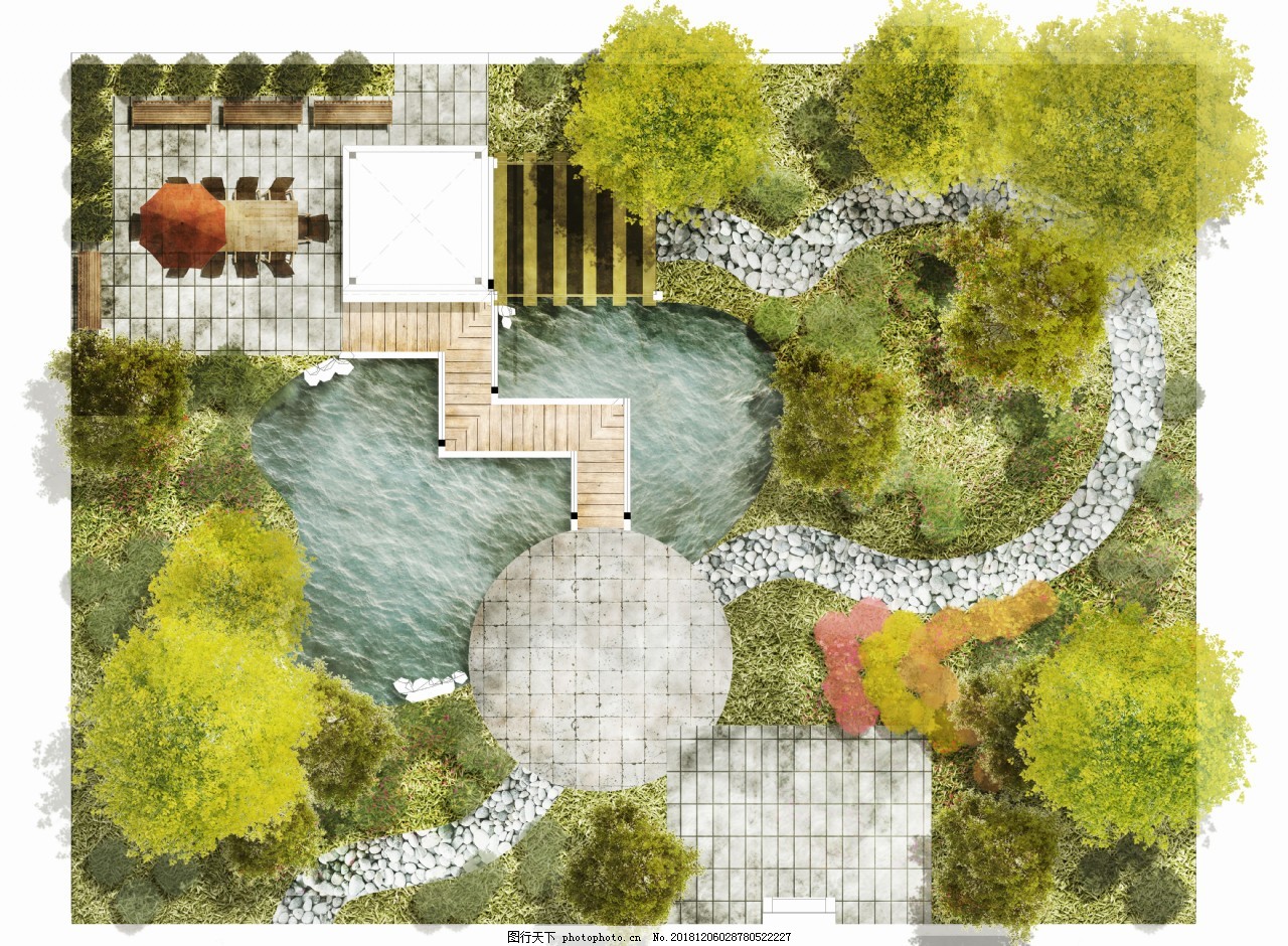 庭院設(shè)計彩色平圖 實(shí)用與美學(xué)的完美結(jié)合